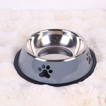 1PC Stainless Steel Pet Bowl Cat Bowl Dog Food Bowl Multi-Specification Anti-fall Food Bowl Food Bowl Feeding Pet Supplies